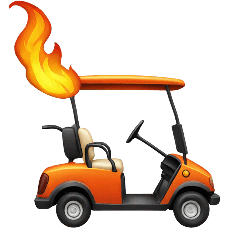 Golf cart taking off with fire emoji