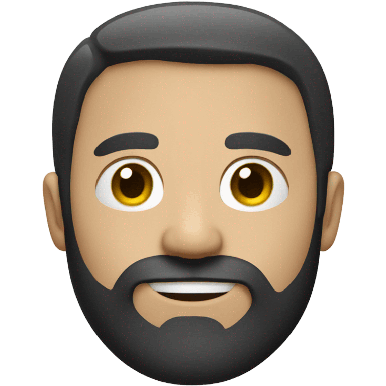 Adult white man with black short hair and stubby beard  emoji