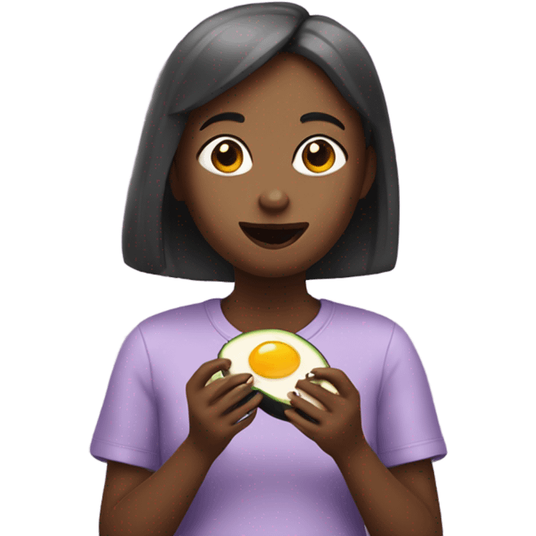 Girl eating egg plant  emoji