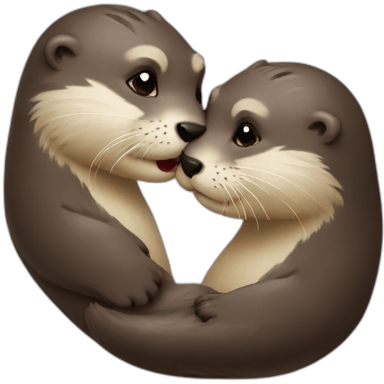 An otter that gives a kiss emoji