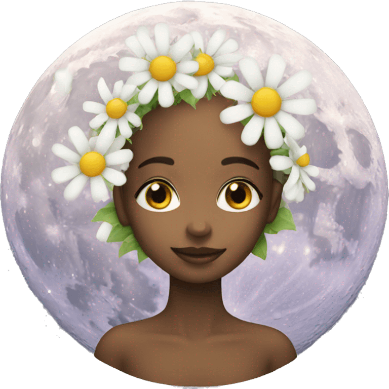 face emoji with flower moon top  emoji