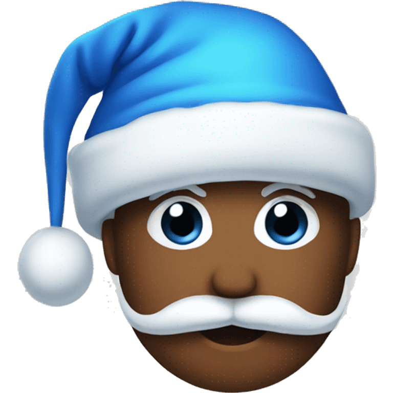 Blue Christmas hat emoji