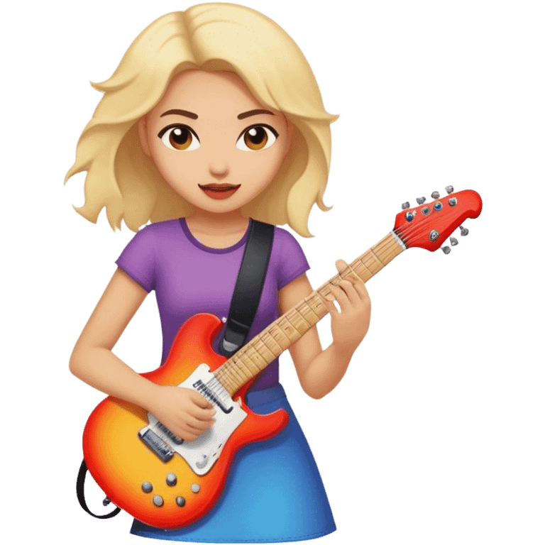 girl with electric guitar  emoji