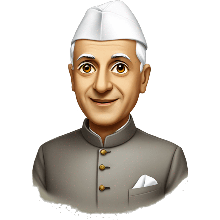 Pandit jawaharlal Nehru standing straight happier  emoji