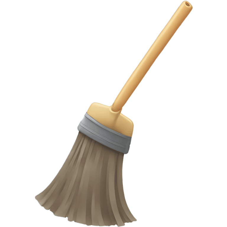 Dusty smartphone being swept clean with a broom emoji