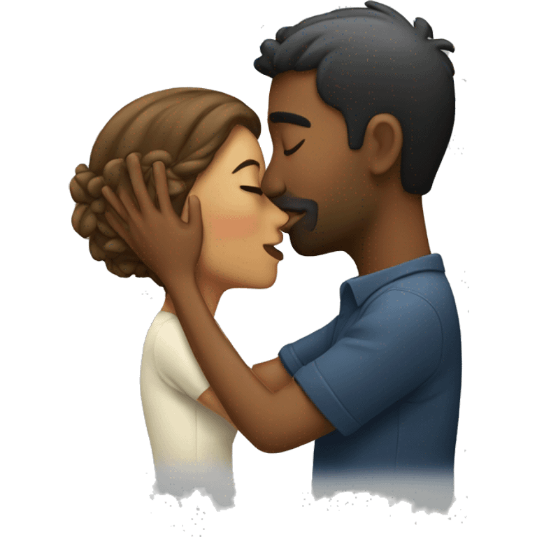 Man kissing woman emoji