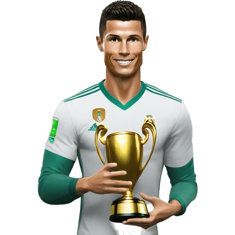 cristiano ronaldo con la copa mundial emoji