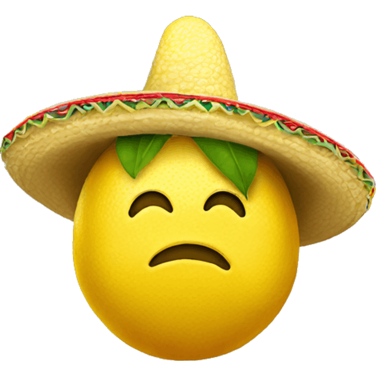 Sad lemon with sombrero  emoji