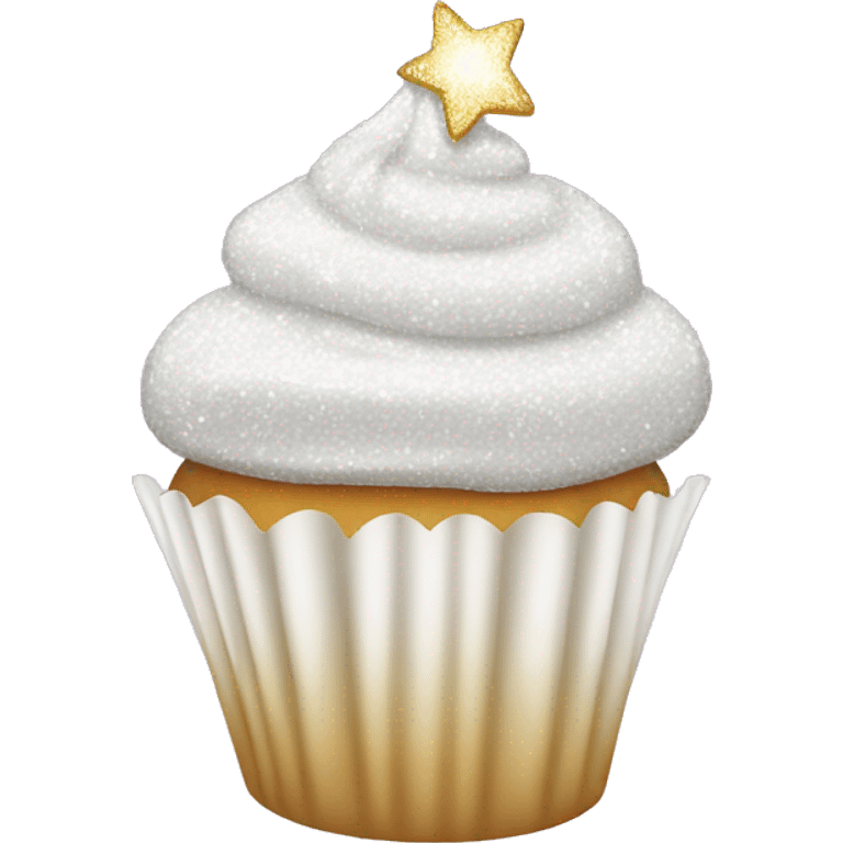 white sparkly cupcake emoji