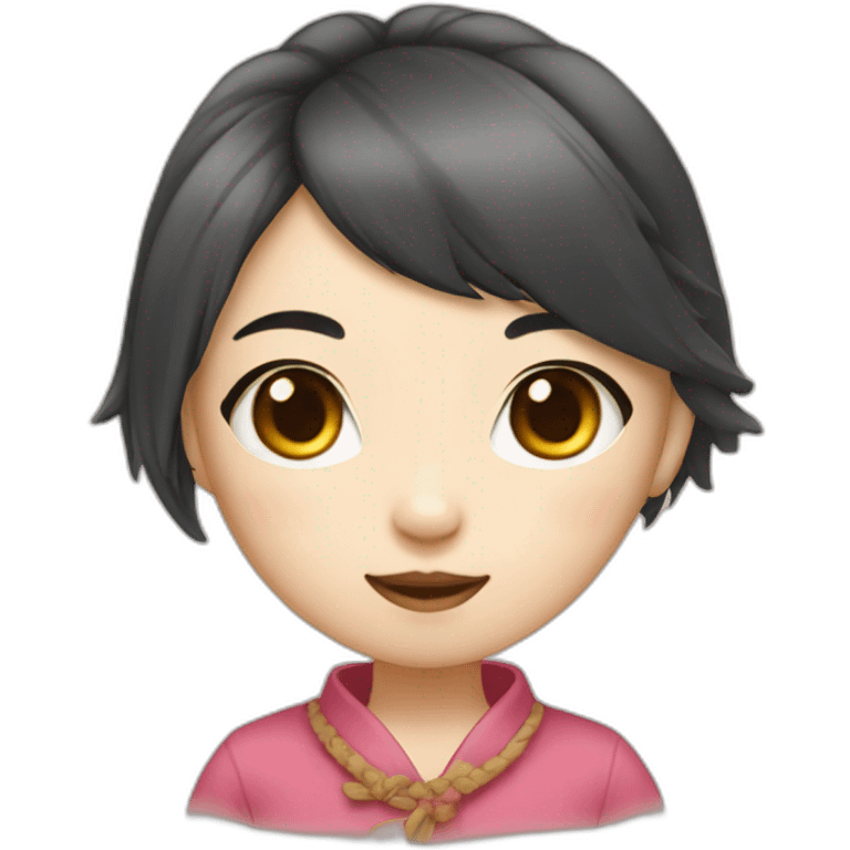 Chinese cat-like girl friend emoji