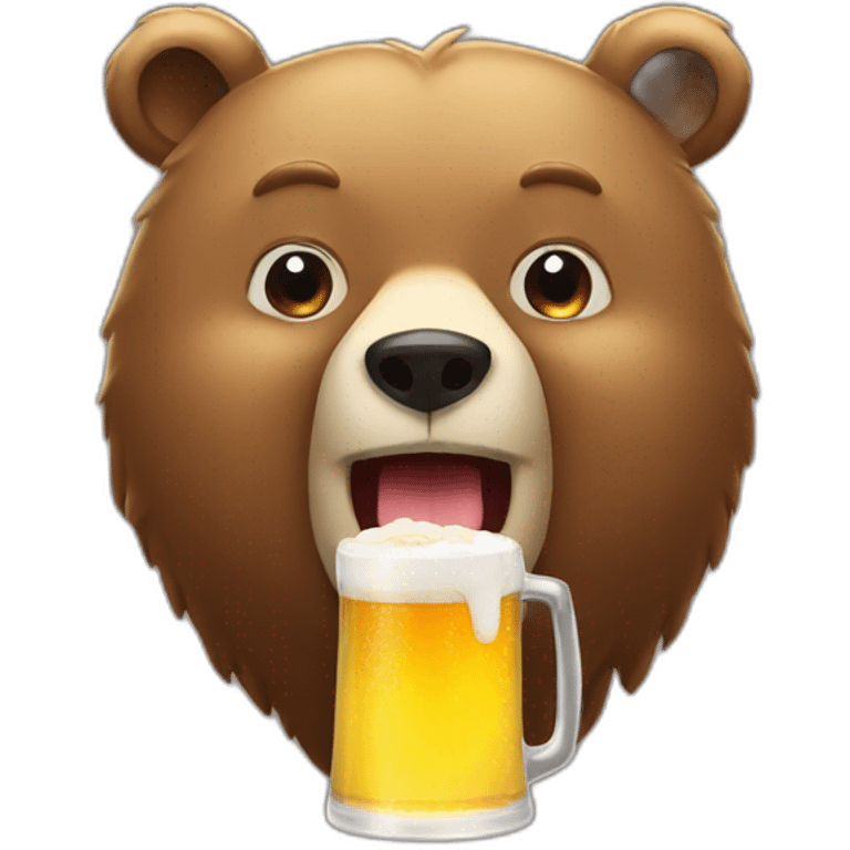 Bear drinking a beer emoji