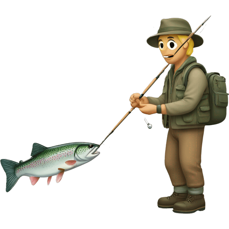 man fishing for trout emoji