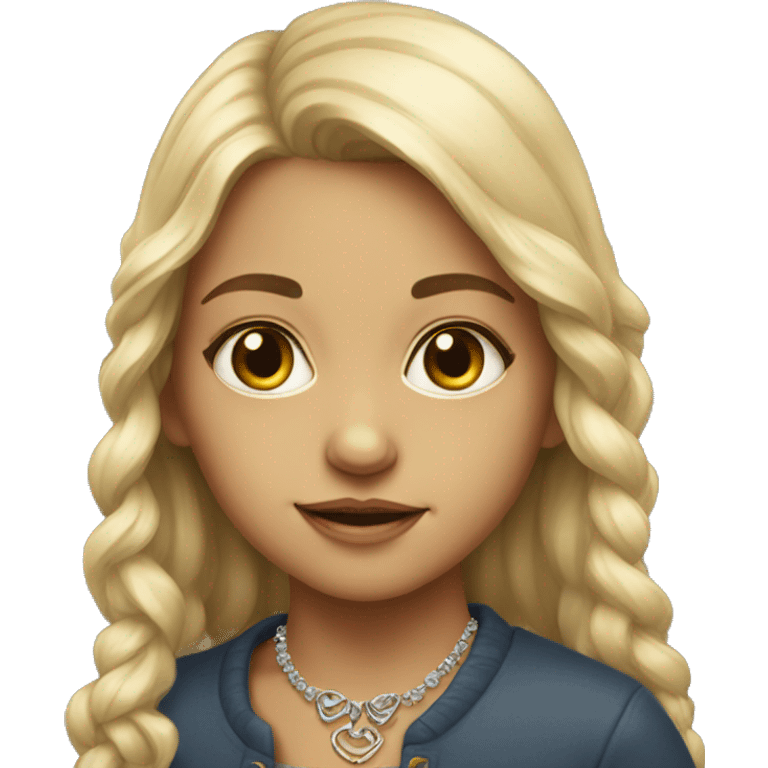 portrait of a girl with necklace emoji