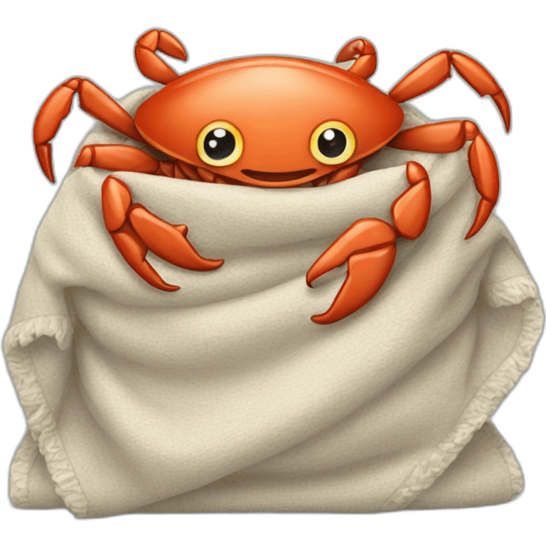 a crab wrapped in a blanket emoji