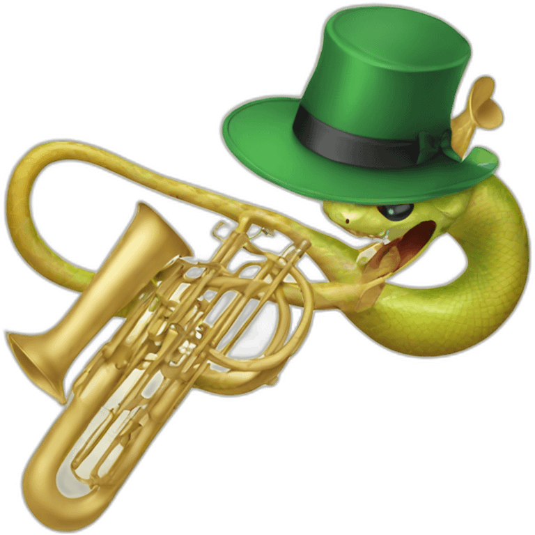 snake with hat playing trombone emoji