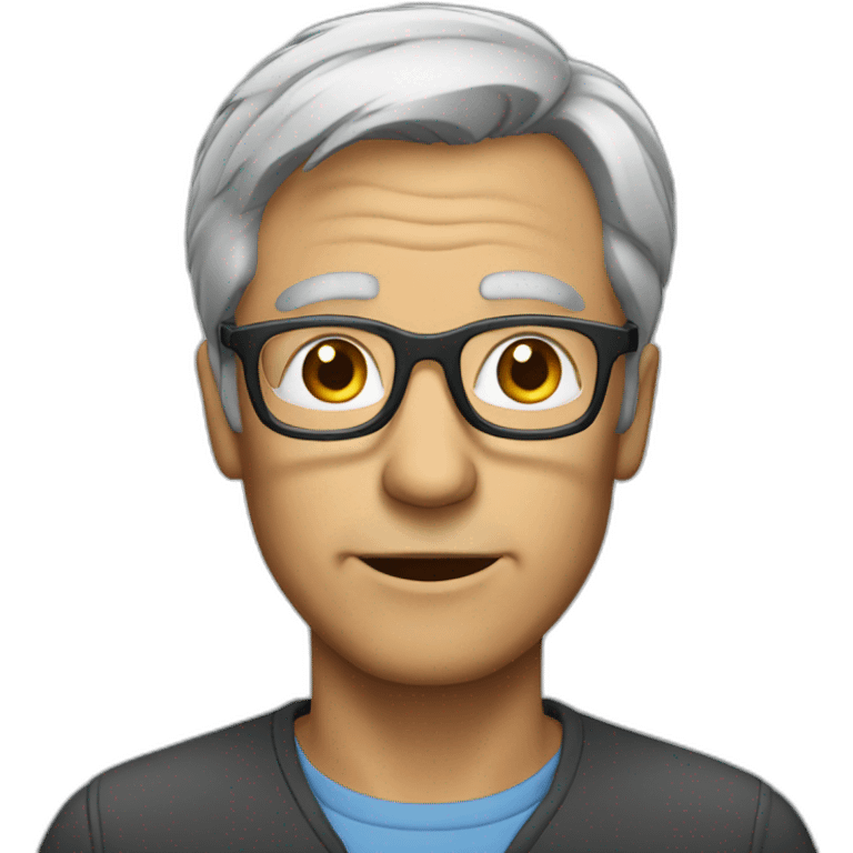 a grey hair man with glasses emoji