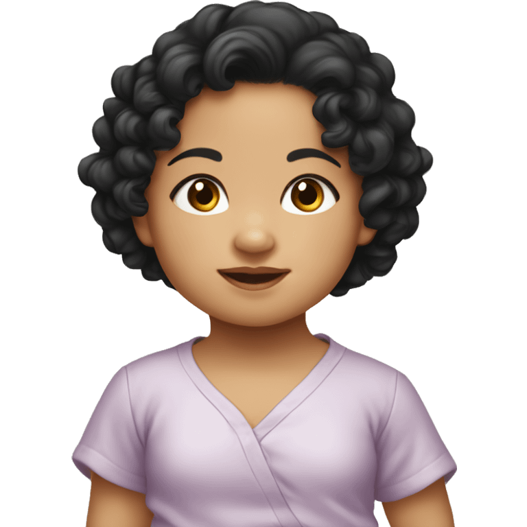 Southeast Asian female infant with black curly hairSou emoji