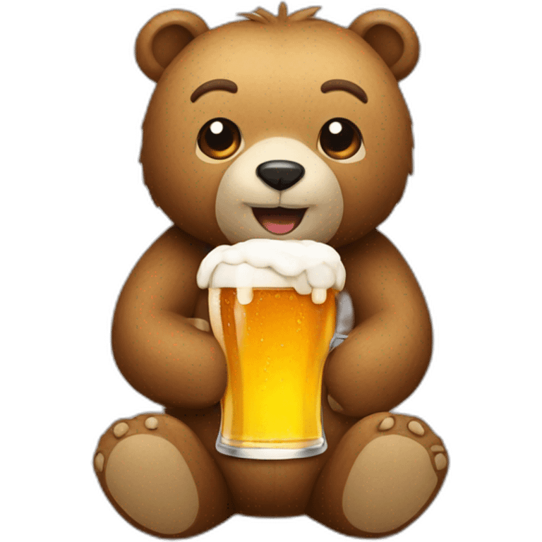 Bear with beer emoji