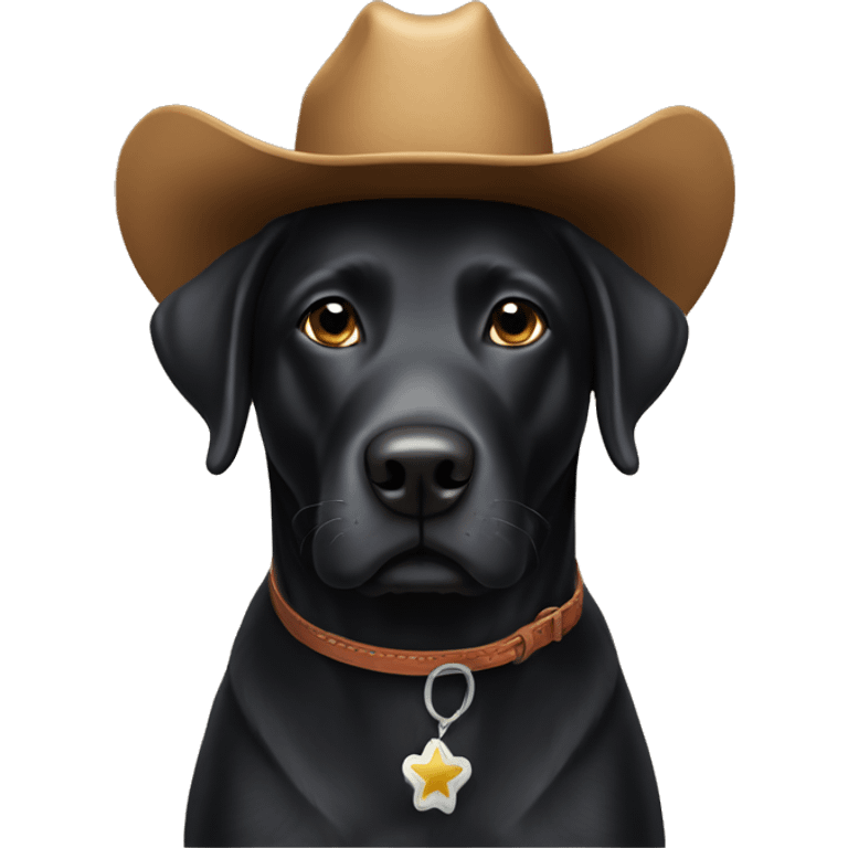 Black lab with a cowboy hat on emoji