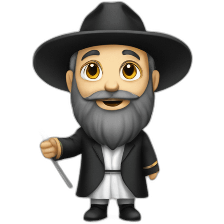 rabbi with payot holding the israeli flag emoji