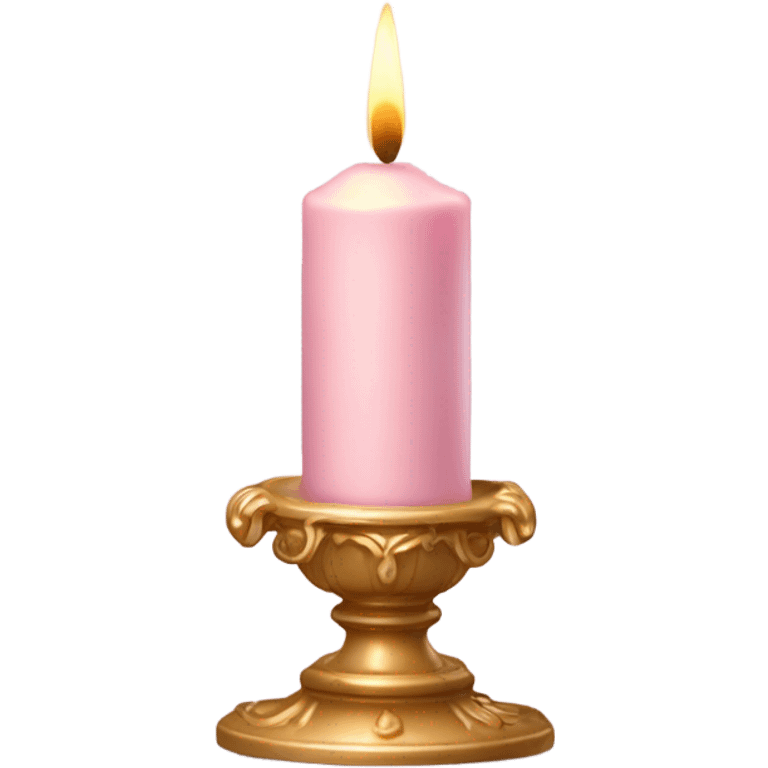 light pink candler with A faint candlelight, Rococo style emoji