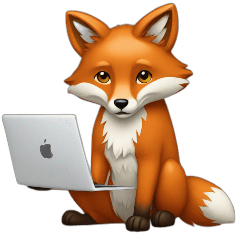 fox with a macbook emoji