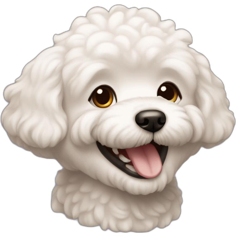 dog bichon light brown laughing face emoji