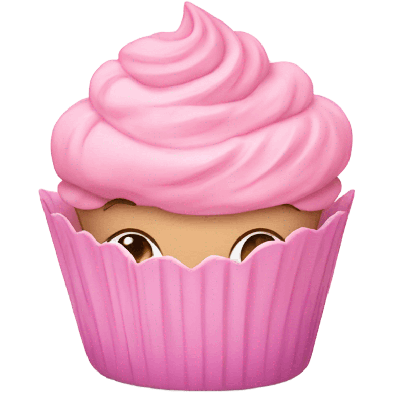 Cute baby pink cupcake emoji