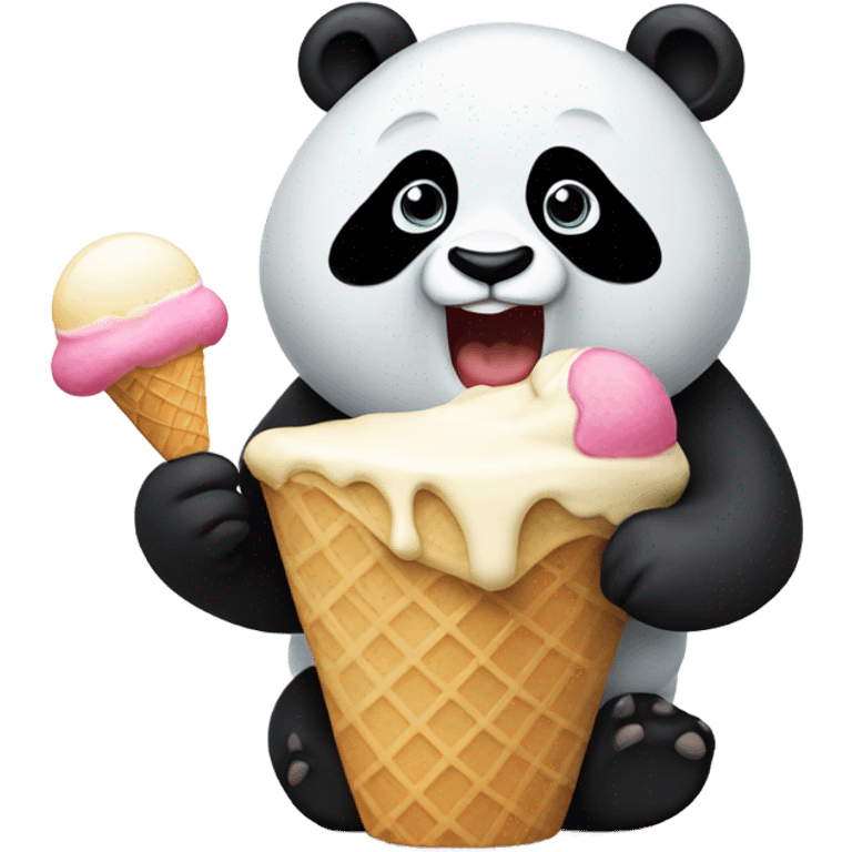 Panda eating ice cream emoji