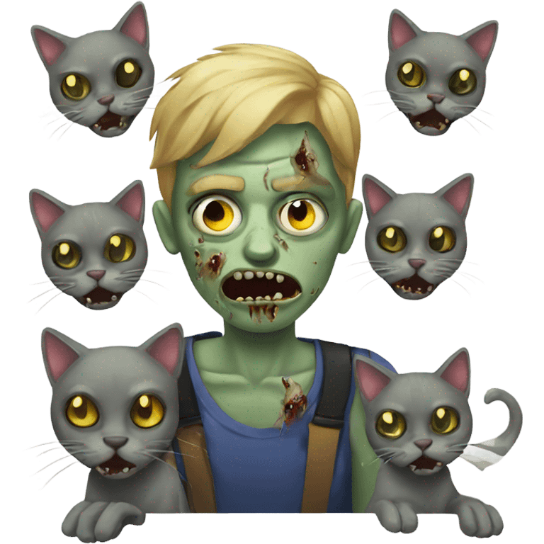 Zombie with cats emoji