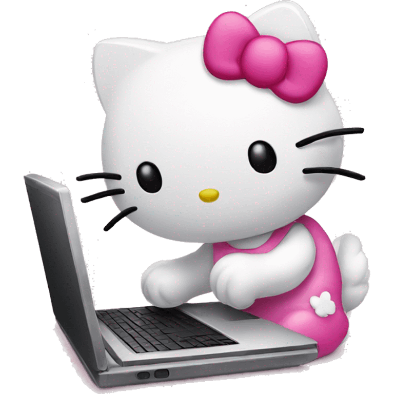 HELLO KITTY USING A LAPTOP emoji