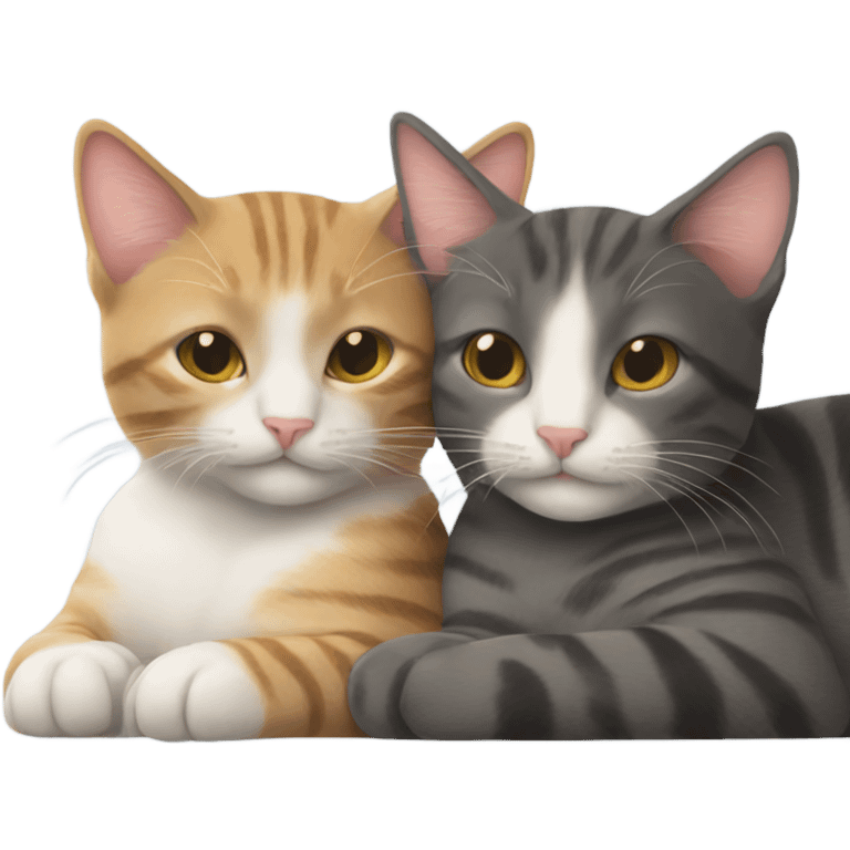 two cats cuddling emoji