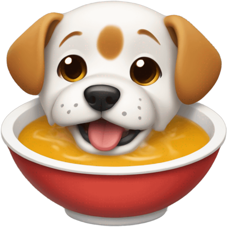 Dog eating soup emoji