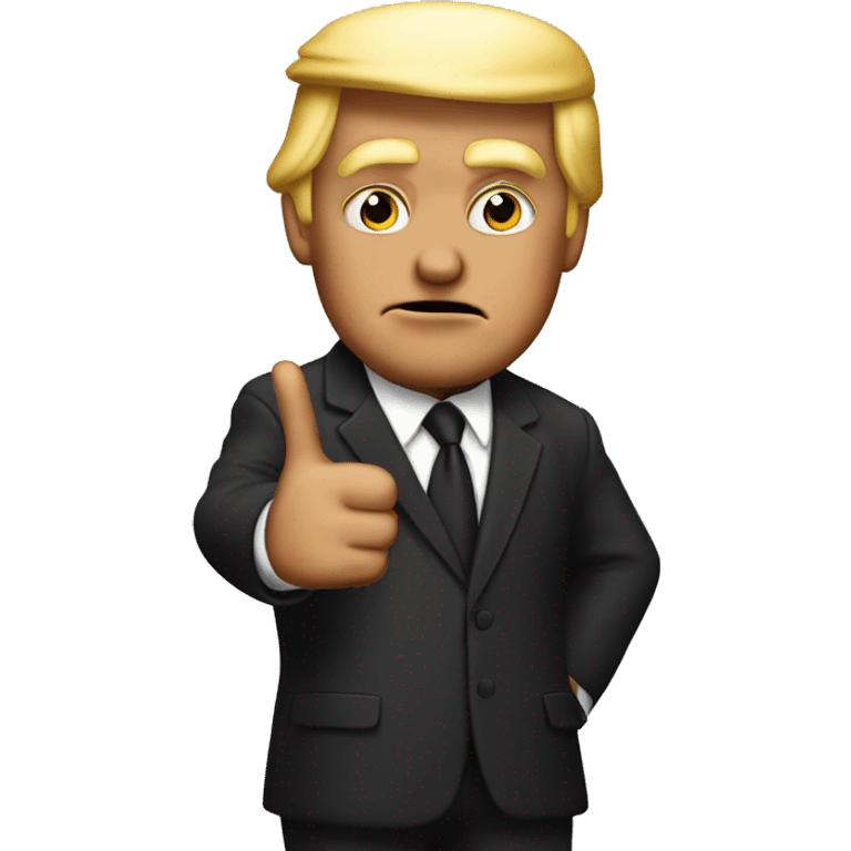 trump emoji doing gangster peace sign emoji