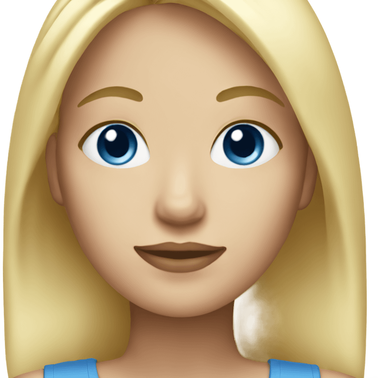 woman with blonde hair and blue eyes emoji