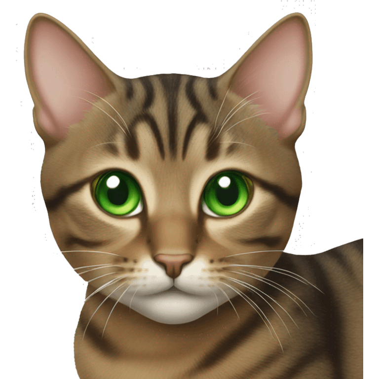 Tabby cat with green eyes emoji