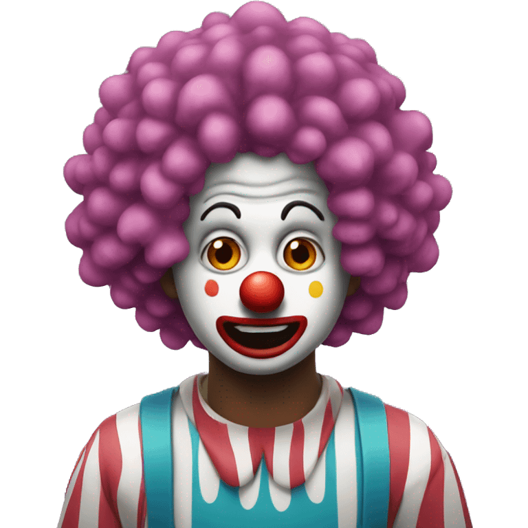 a clown crying with big wig  emoji