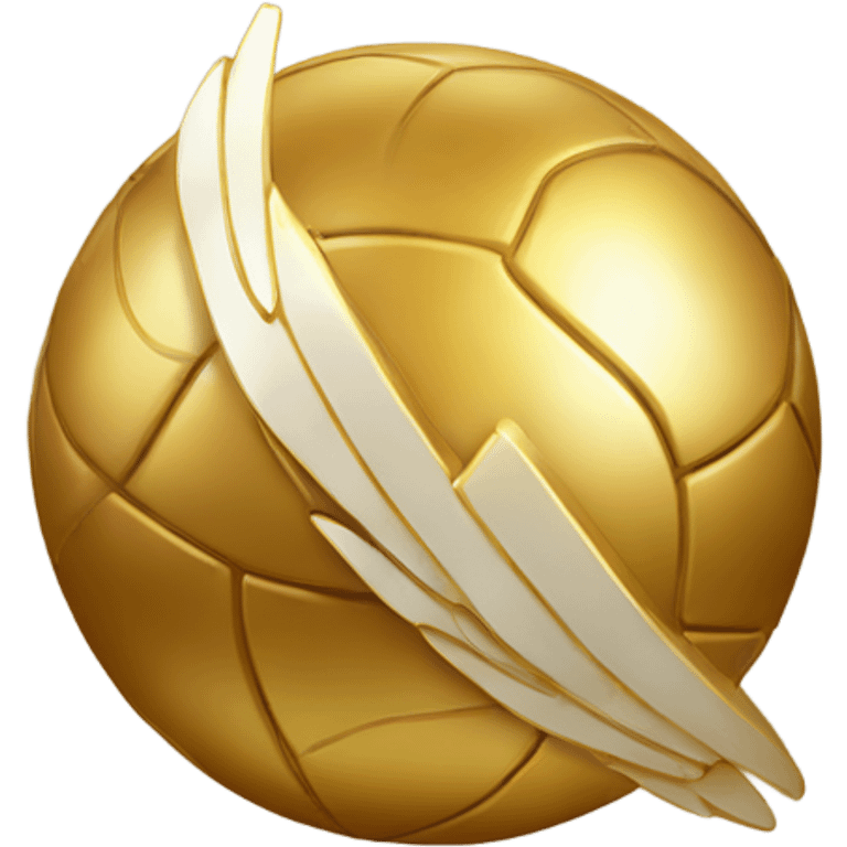 golden ball with thin wings emoji