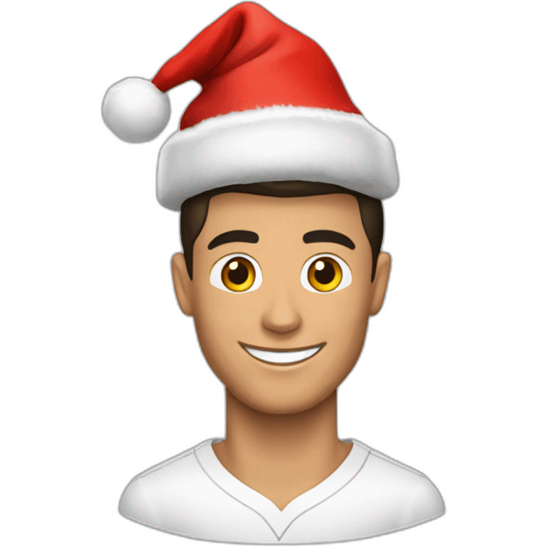 Cristiano Ronaldo with christmas hat emoji