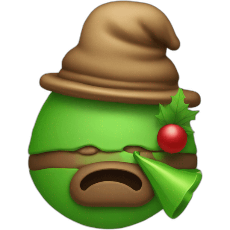 Poop green and a hat for Christmas  emoji