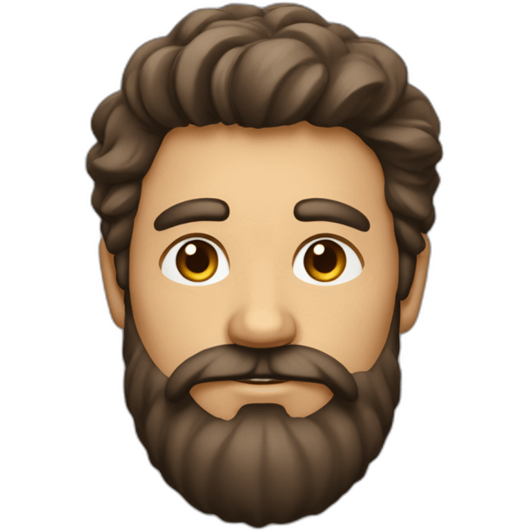 tête d'un homme brun avec la barbe et cheveux crépu emoji