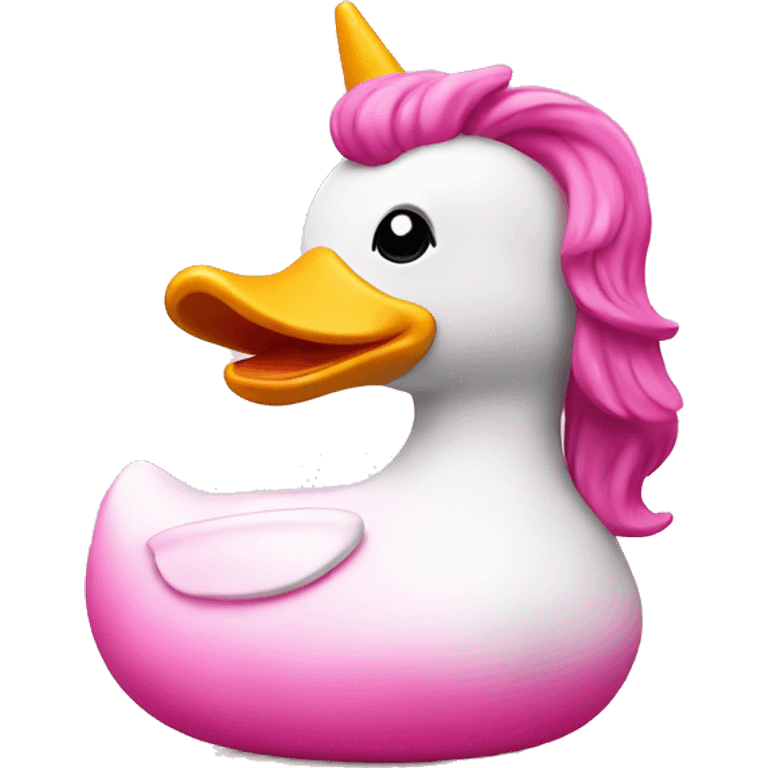 Rubber duck in form of a pink unicorn. Whole duck is pink emoji