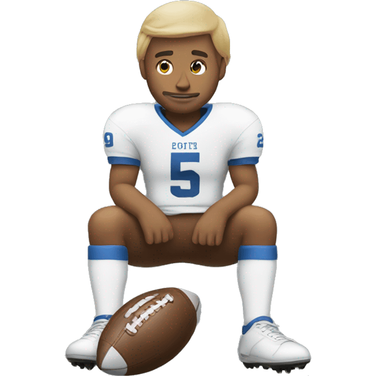 Man sit on a football  emoji