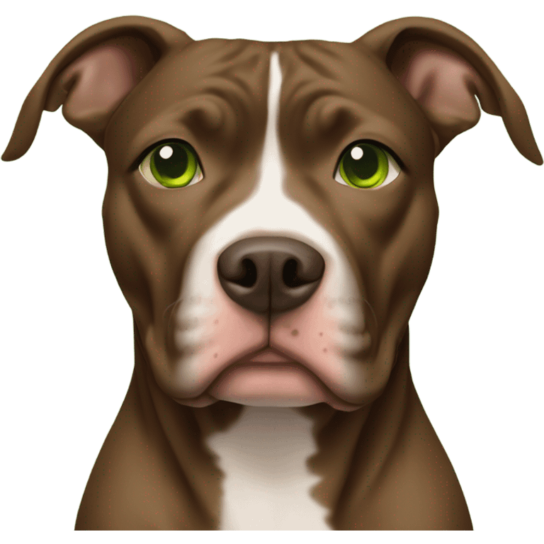 All brown pitbull with green eyes emoji