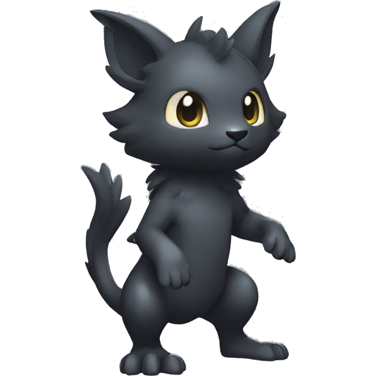 Cute cool shiny fantasy dark-shadow-themed animal hybrid Fakemon full body emoji