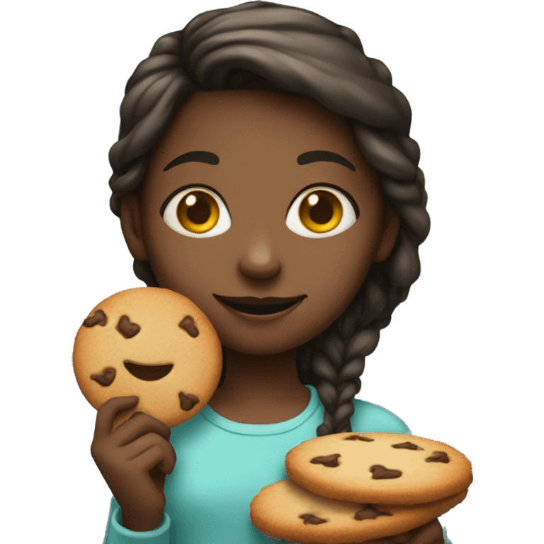 girl with a cookie in her hand emoji