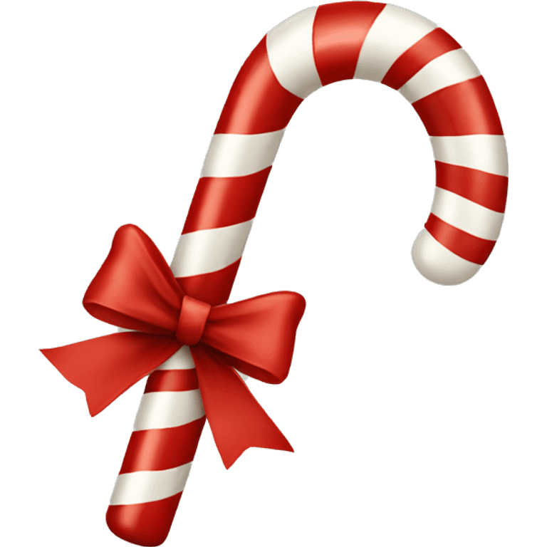 candy cane with a red bow  emoji