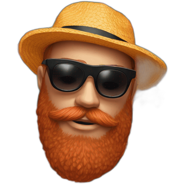 bright-red-beard-wearing-a-floral-shirt-and-wearing-black-sunglasses-and-a-bucket-hat emoji