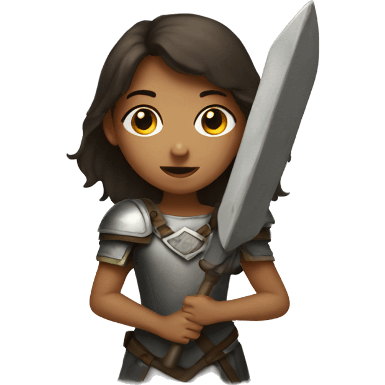 girl with a shield emoji