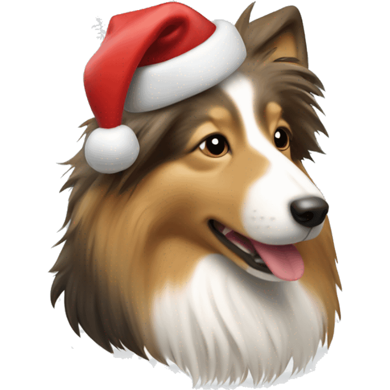 shetland sheepdog christmas emoji